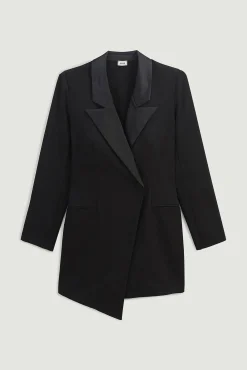 Pimkie Mono Corto Blazer Con Cuello Saten Negro Online