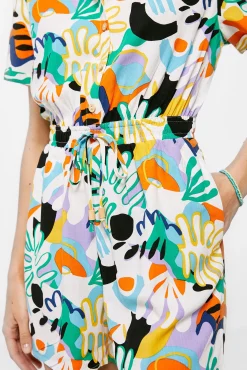 * Mono Corto Camisero Estampado Amarillo Outlet