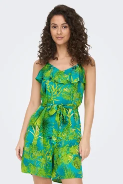 Only Mono Corto Estampado Verde New