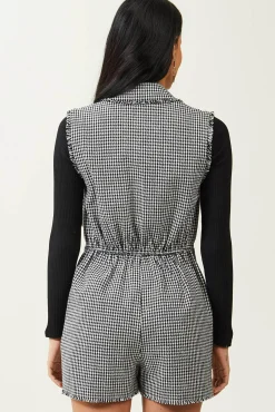 Pimkie Mono Corto Sin Mangas De Tweed Estampado Fondo Blanco Discount