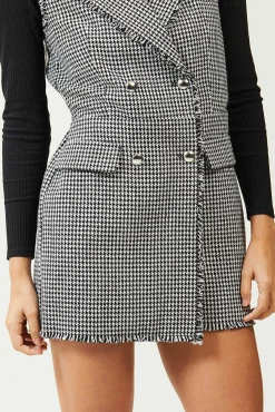Pimkie Mono Corto Sin Mangas De Tweed Estampado Fondo Blanco Discount