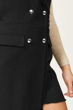 Pimkie Mono Corto Sin Mangas De Tweed Negro