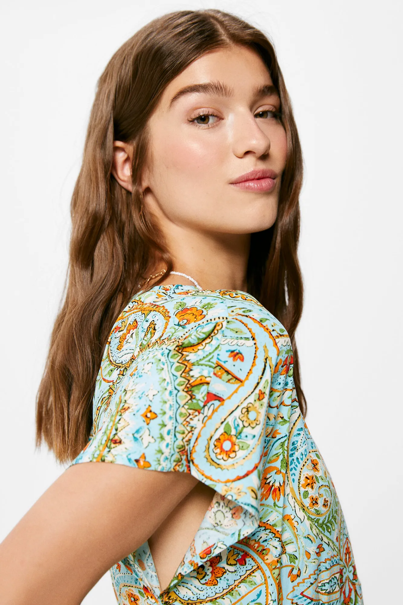* Mono Fluido Estampado Turquesa Online