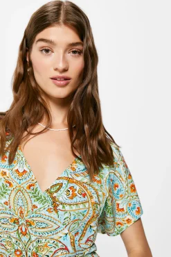 * Mono Fluido Estampado Turquesa Online
