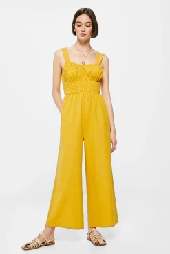 * Mono Frunces Lino Algodon Estampado Amarillo Best