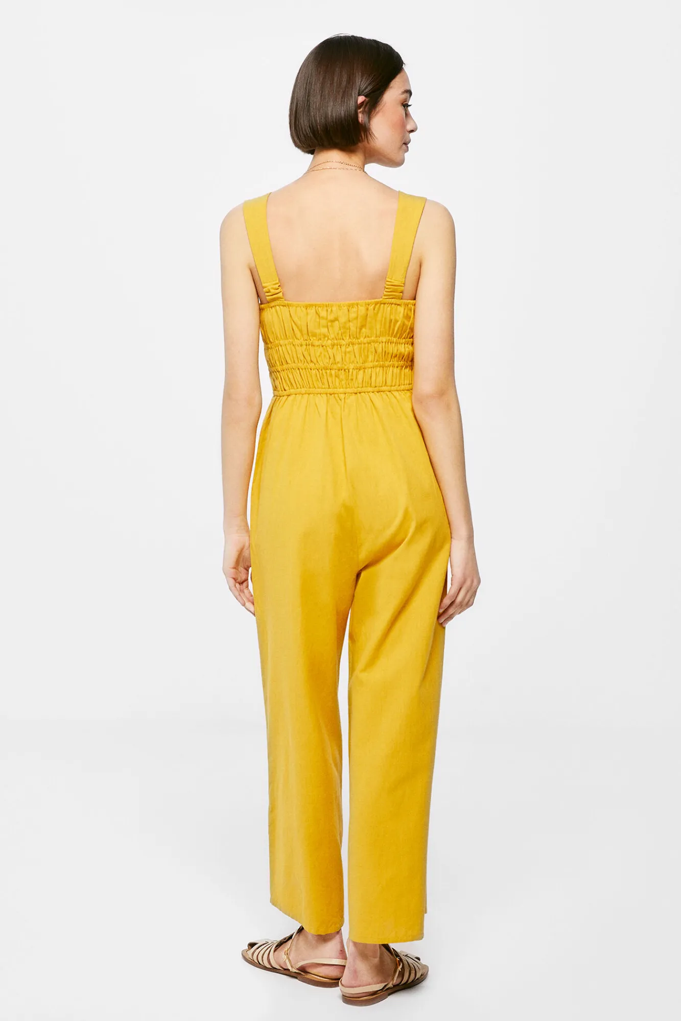 * Mono Frunces Lino Algodon Estampado Amarillo Best