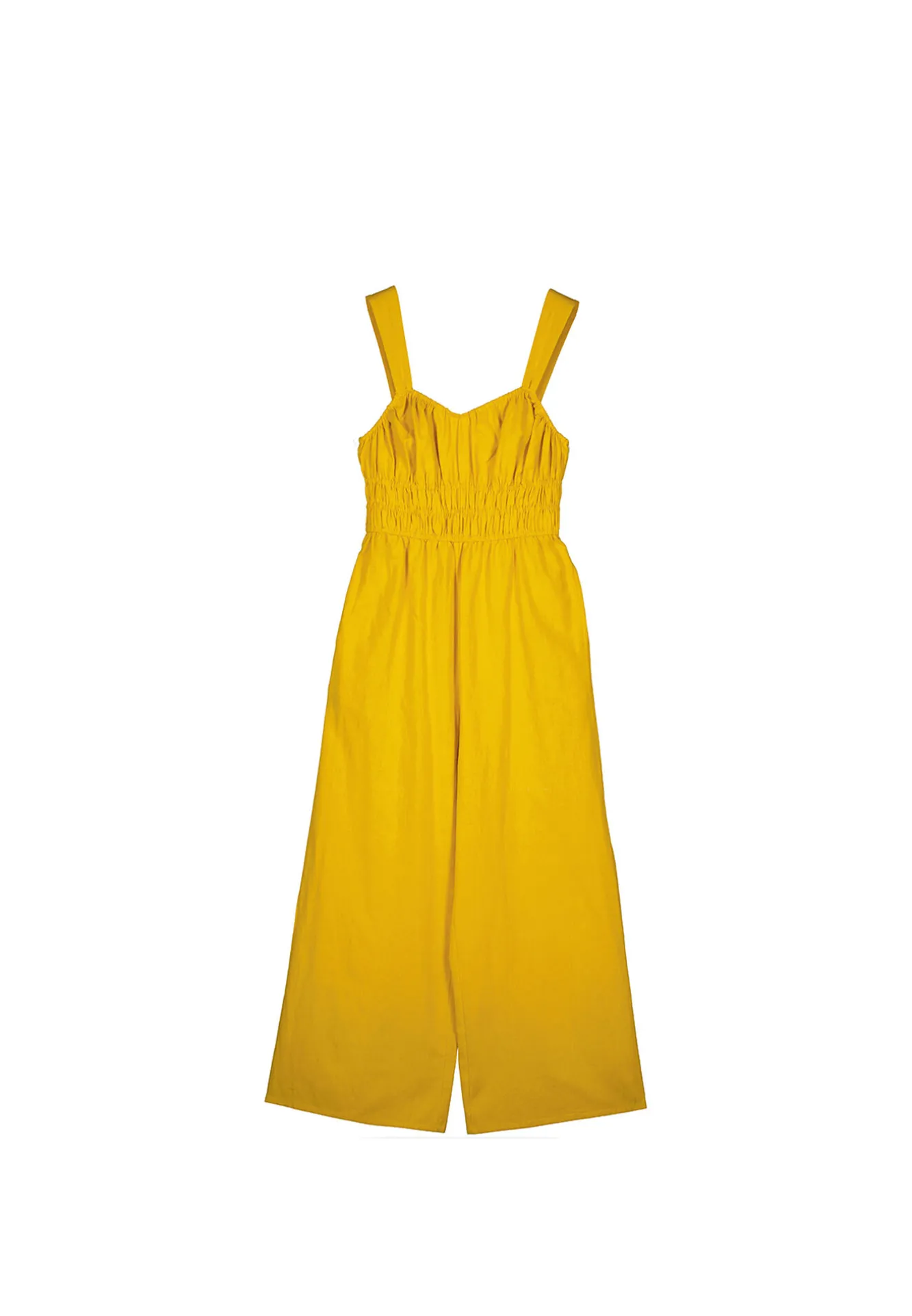 * Mono Frunces Lino Algodon Estampado Amarillo Best