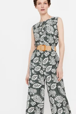 Cortefiel Mono Largo Cinturon Estampado Verde Discount