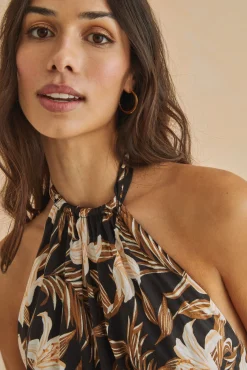 Women'secret Mono Largo Escote Halter Estampado Clearance
