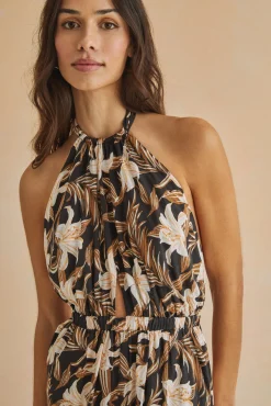 Women'secret Mono Largo Escote Halter Estampado Clearance