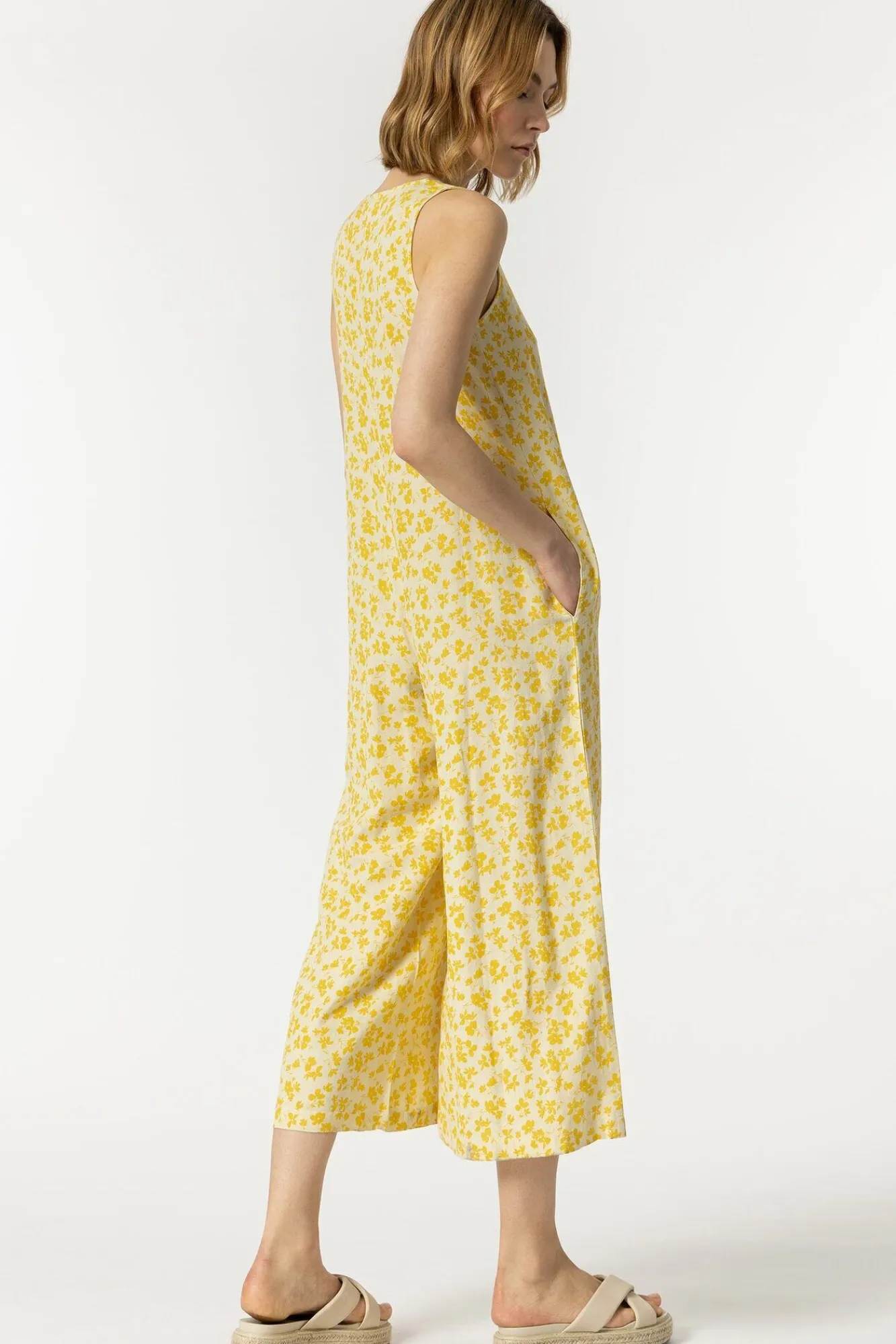 Tiffosi Mono Lino Estampado Amarillo Online
