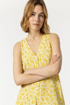 Tiffosi Mono Lino Estampado Amarillo Online