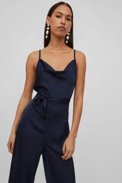 Vila Mono Satinado Lazada Azul Marino Clearance