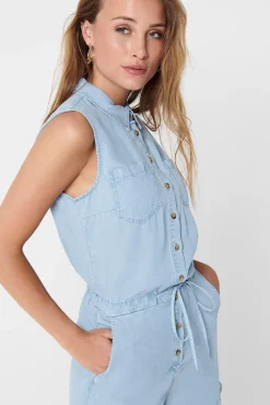 Only Mono Tencel Corto Azul Claro Online