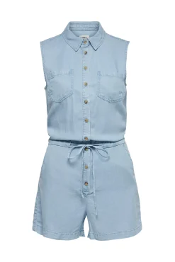 Only Mono Tencel Corto Azul Claro Online