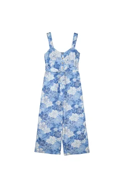 * Mono Tirantes Estampado Lino Algodon Azul Claro Clearance