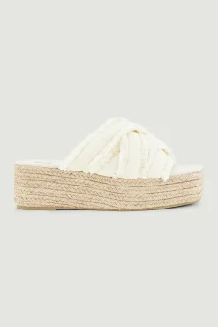 Pimkie Mules Con Suelas De Cuna De Esparto Marfil Hot