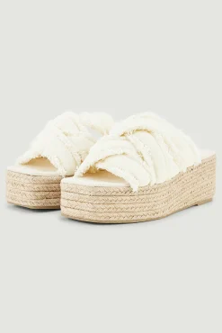 Pimkie Mules Con Suelas De Cuna De Esparto Marfil Hot