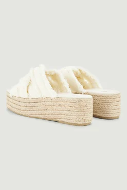 Pimkie Mules Con Suelas De Cuna De Esparto Marfil Hot