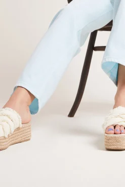 Pimkie Mules Con Suelas De Cuna De Esparto Marfil Hot