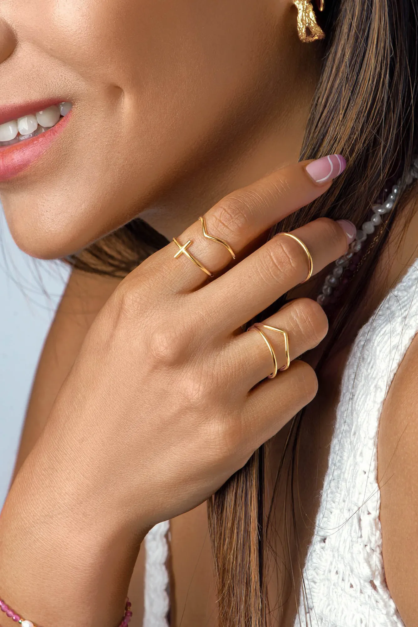 Singularu Pack 5 Anillos Nefertiti Oro Amarillo Sale