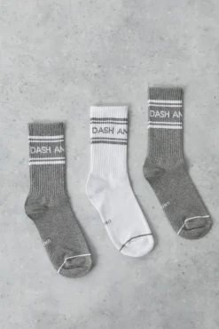 Dash and Stars Pack 3 Calcetines Altos Tecnicos Algodon Blanco Sale