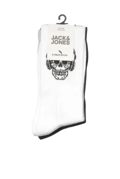 Jack & Jones Pack 5 Calcetines Calavera Blanco Hot