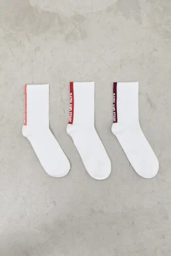 Dash and Stars Pack 3 Calcetines Cortos Tecnicos Logo Blanco Beige Sale
