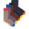 Jack & Jones Pack 5 Calcetines Rayas Azul Medio Hot
