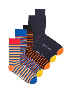 Jack & Jones Pack 5 Calcetines Rayas Azul Medio Hot