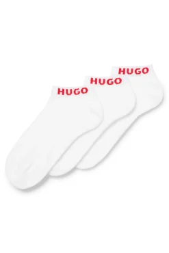 HUGO Pack 3 Calcetines Tobilleros Blanco New