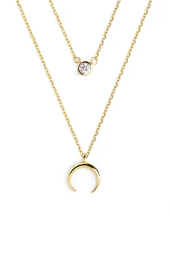 Singularu Pack 2 Collares Spark + Mini Moonset Plata Baño Oro Amarillo