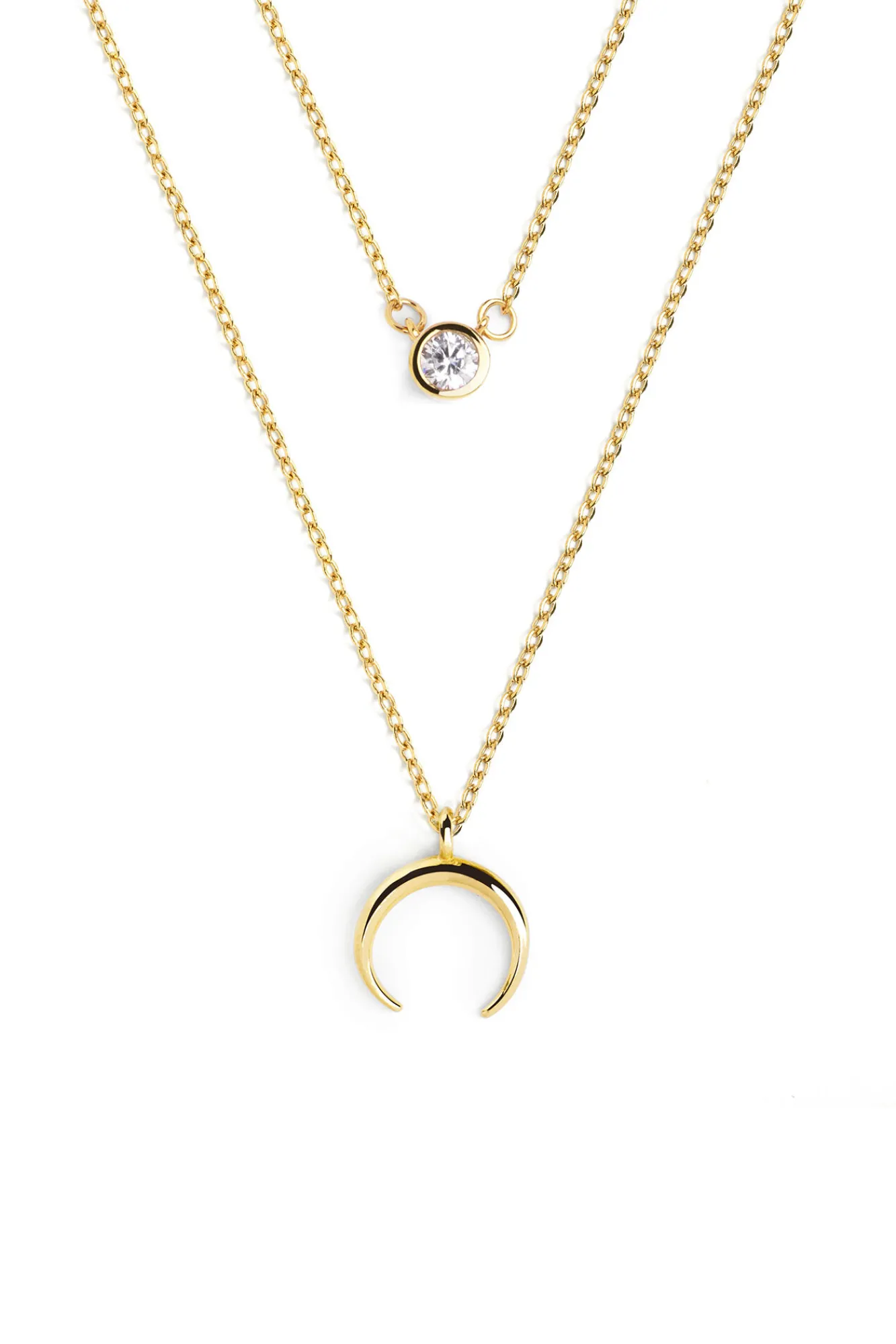 Singularu Pack 2 Collares Spark + Mini Moonset Plata Baño Oro Amarillo