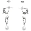 Pieces Pack De 3 Pendientes Gris Medio Hot