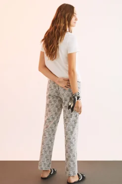 Women'secret Pantalon 100% Algodon Estampado Corazones Beige Clearance