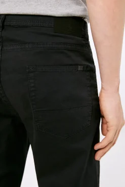* Pantalon 5 Bolsillos Ligero Color Slim Lavado Negro Sale