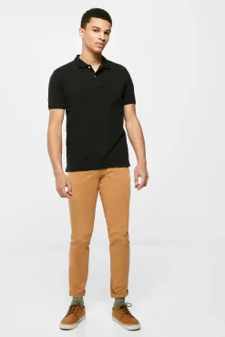 * Pantalon 5 Bolsillos Ligero Color Slim Lavado Tostado Outlet