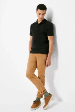* Pantalon 5 Bolsillos Ligero Color Slim Lavado Tostado Outlet