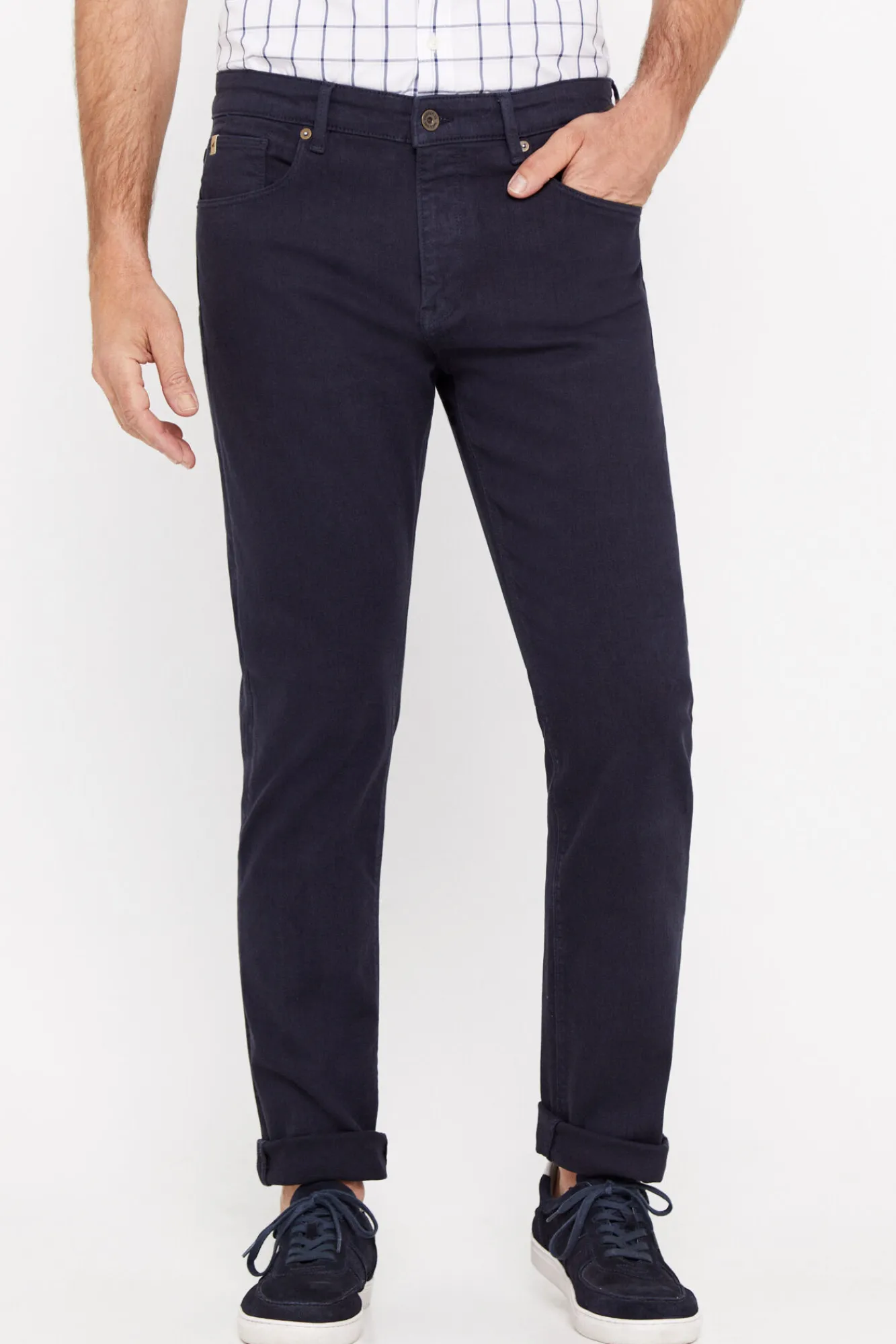 Cortefiel Pantalon Color Regular Fit Dynamic Azul Marino Best