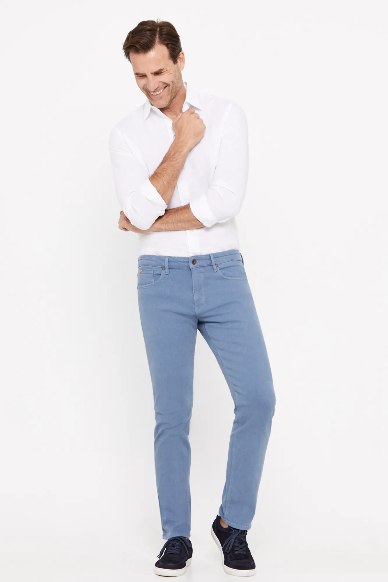 Cortefiel Pantalon Color Regular Fit Dynamic Azul Outlet