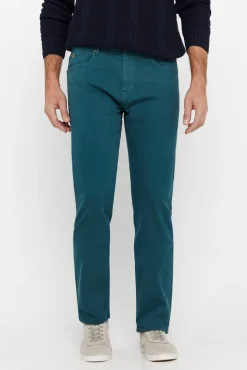 Cortefiel Pantalon Color Regular Fit Dynamic Azul New