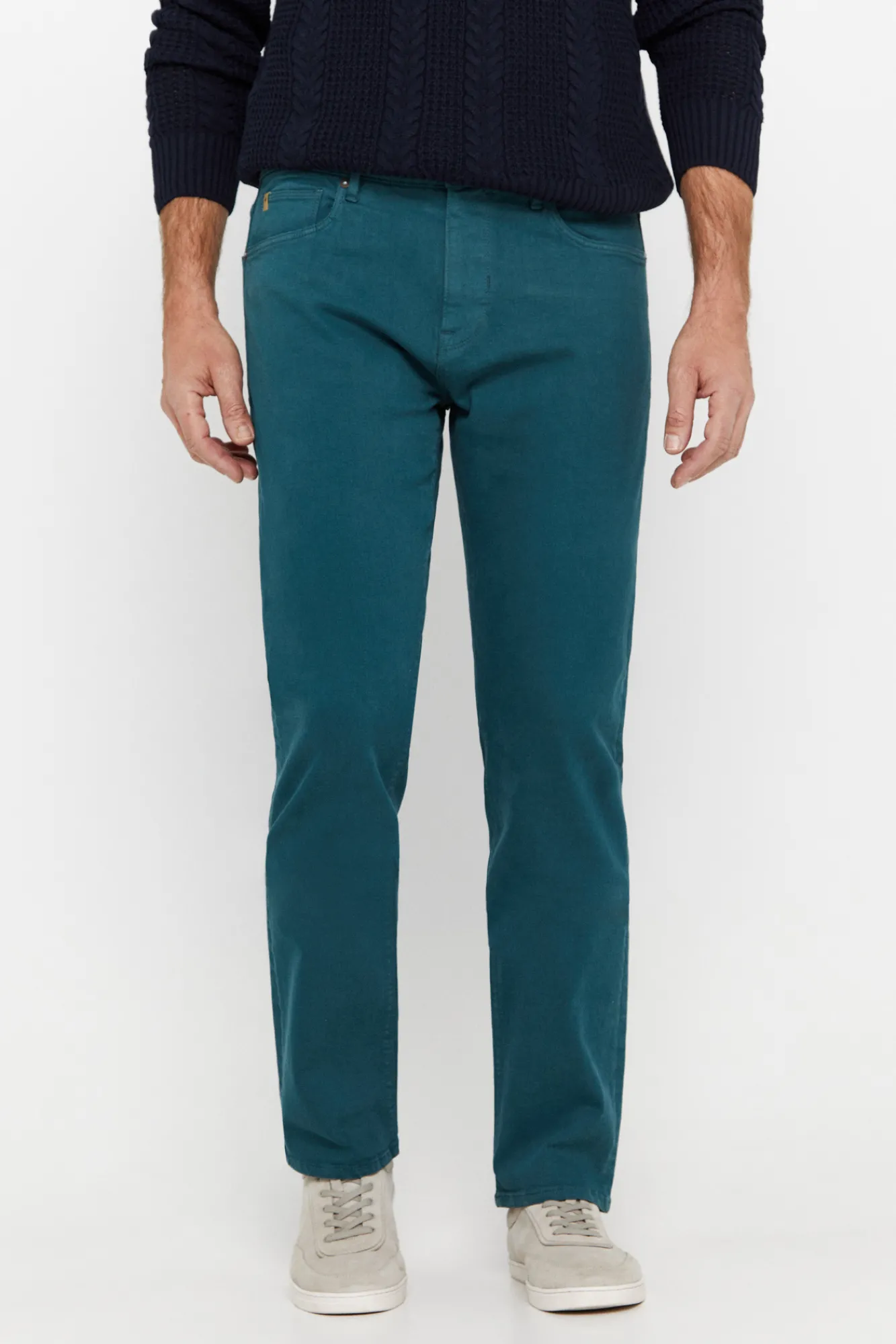 Cortefiel Pantalon Color Regular Fit Dynamic Azul New