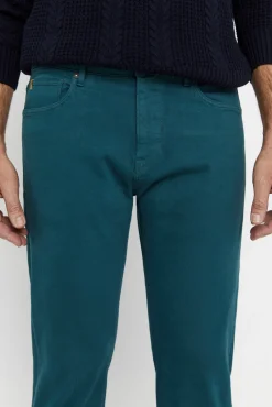 Cortefiel Pantalon Color Regular Fit Dynamic Azul New