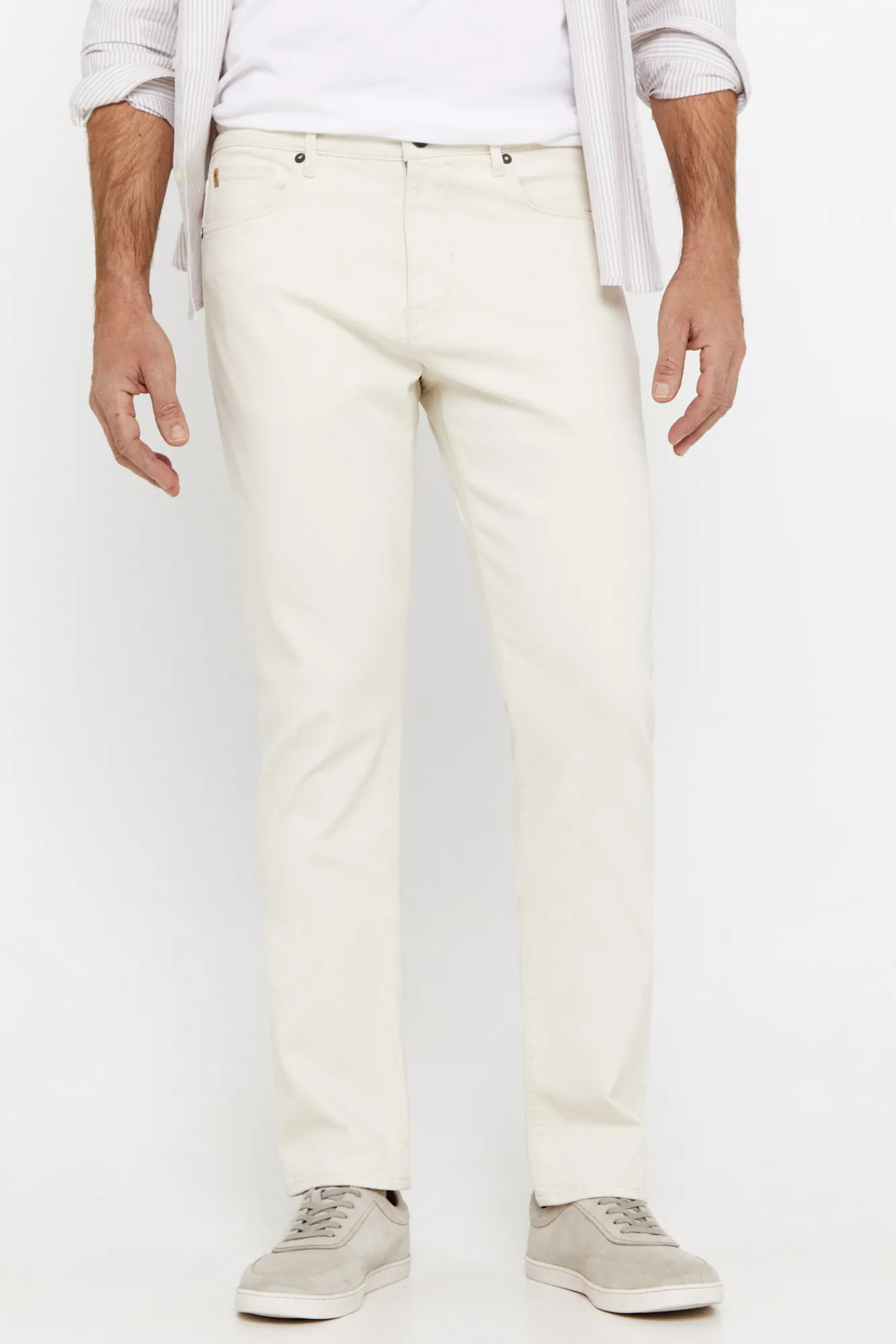 Cortefiel Pantalon Color Regular Fit Dynamic Marfil Discount