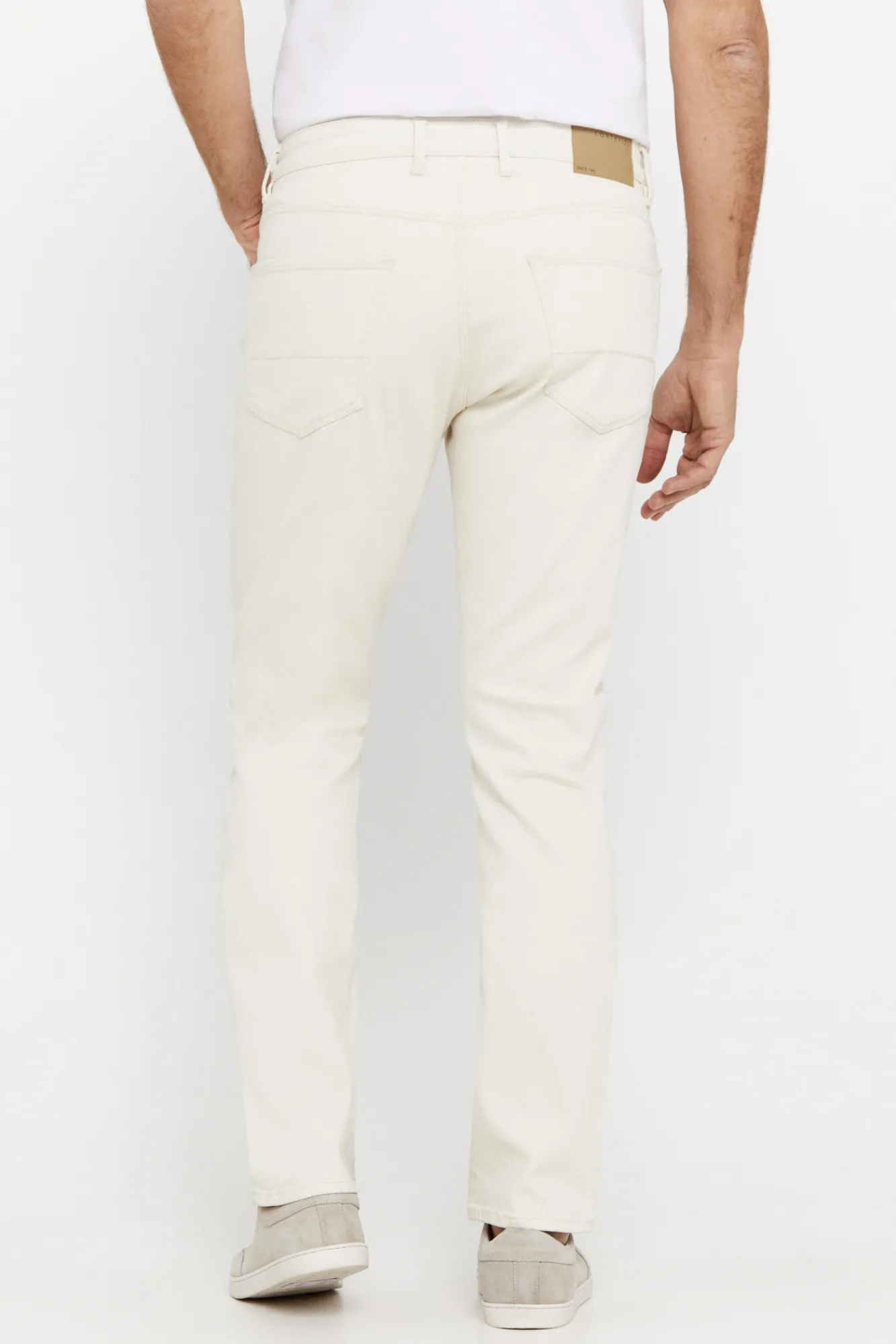 Cortefiel Pantalon Color Regular Fit Dynamic Marfil Discount