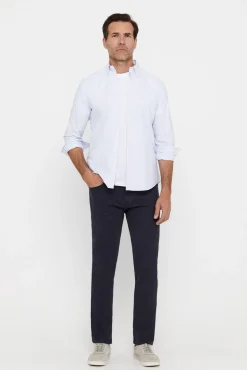 Cortefiel Pantalon Color Slim Fit Dynamic Azul Marino Clearance