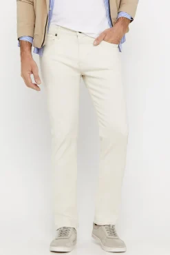 Cortefiel Pantalon Color Slim Fit Dynamic Marfil Hot