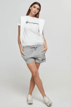 Champion Pantalon Corto Con Cordones Gris Medio Discount