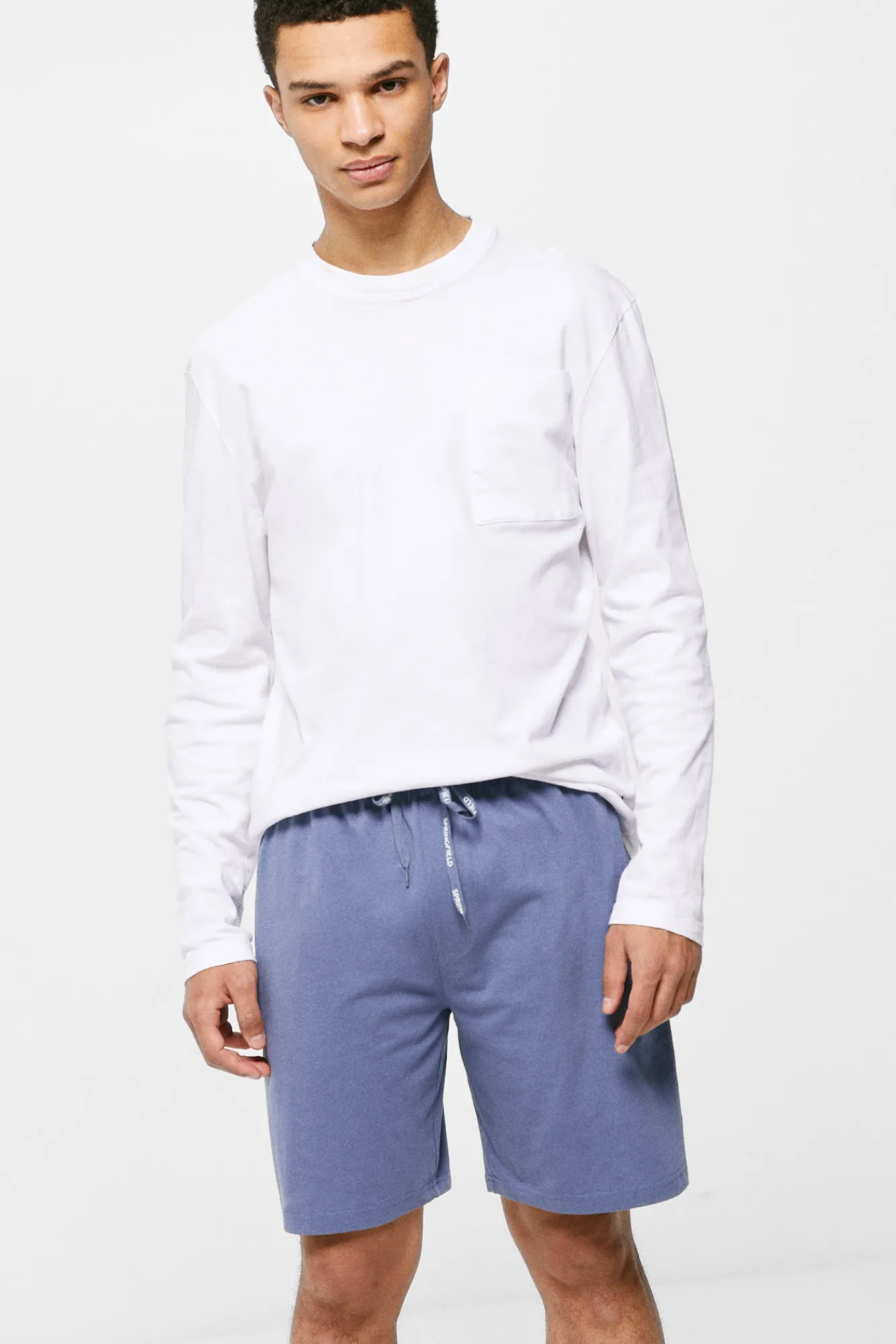 * Pantalon Corto Pijama Azul Medio Online