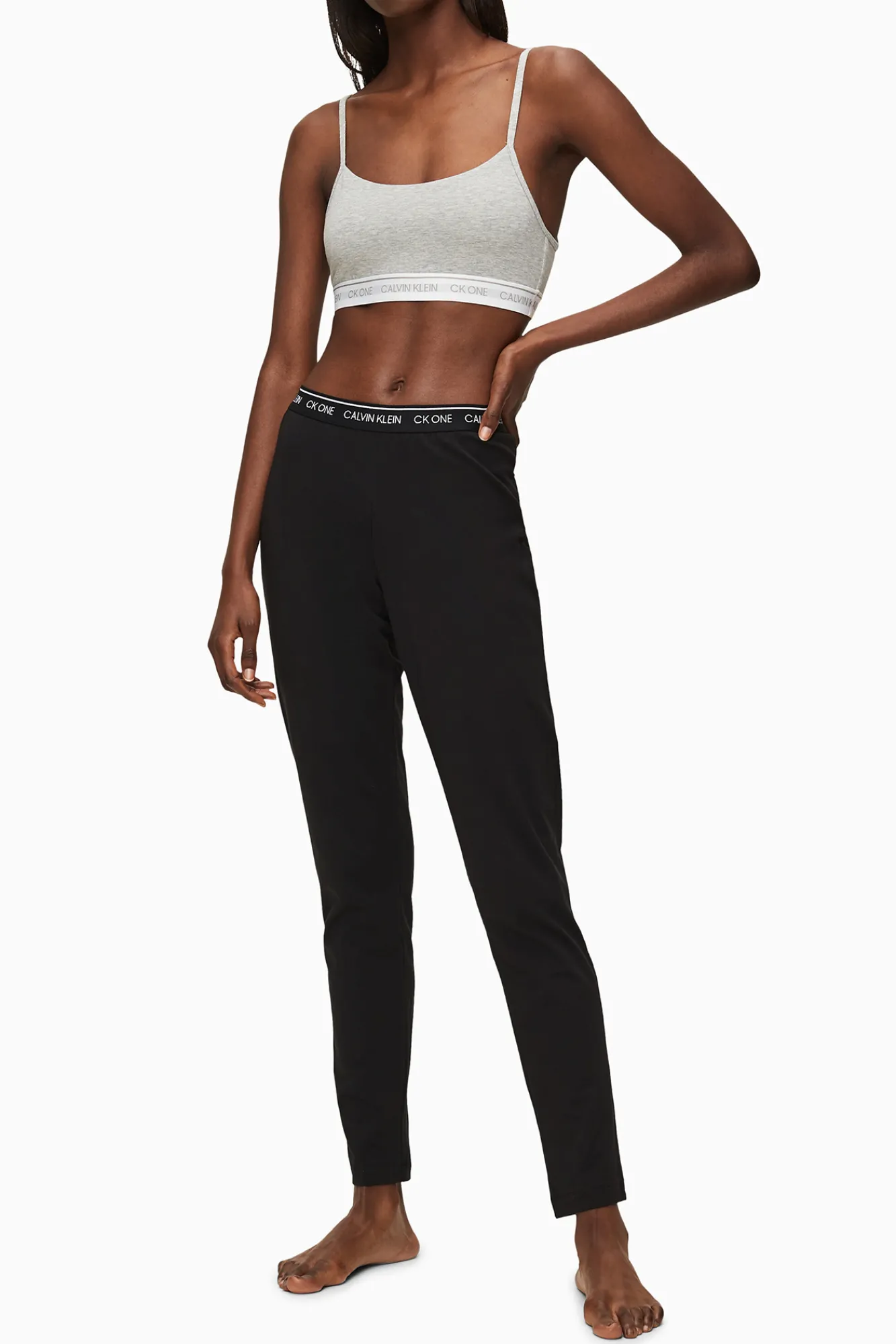 Calvin Klein Pantalon De Algodon Con Cinturilla Elastica De Negro Online